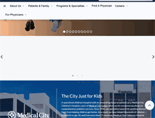Tablet Screenshot of medicalcitychildrenshospital.com